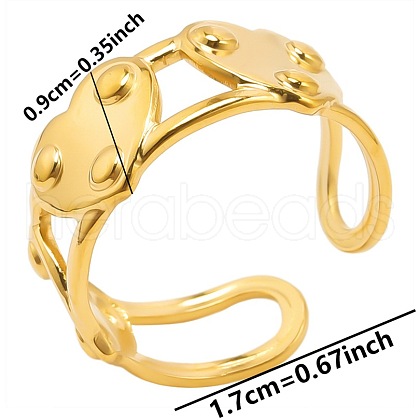 Minimalist Heart 304 Stainless Steel Cuff Rings HW4093-2-1