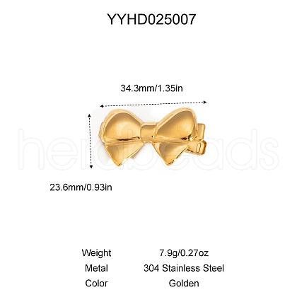 304 Stainless Steel Bowknot Alligator Hair Clip for Women MP9402-3-1