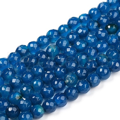 Natural Agate Beads Strands X-G-E054-6mm-14-1