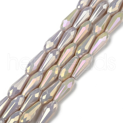 Electroplated Opaque Glass Beads Strands X-EGLA-L015-FR-B16-01-1