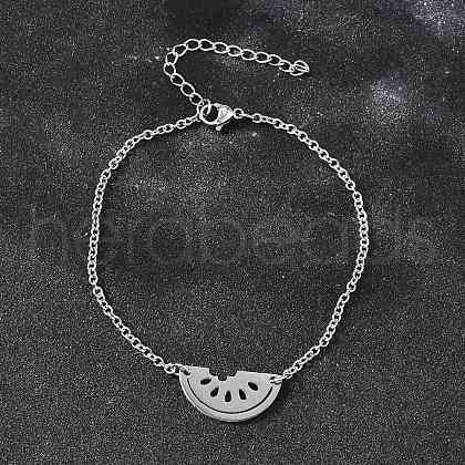 Funny 201 Stainless Steel  Watermelon Link Bracelets BJEW-B128-01P-1