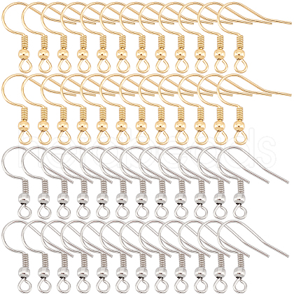 SOFPLATE 300Pcs 2 Style 304 Stainless Steel Earring Hooks STAS-SP0001-39-1