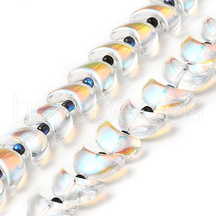 Transparent Electroplate Glass Beads Strands X-EGLA-E030-01O-1