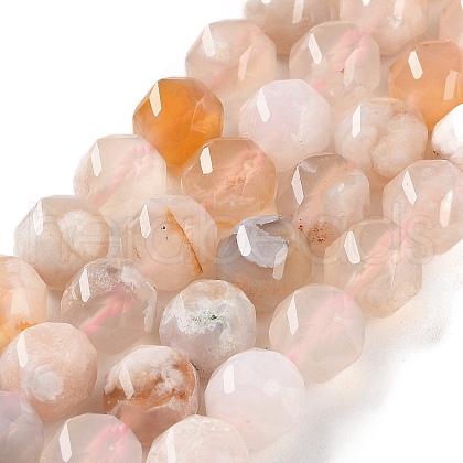 Natural Cherry Blossom Agate Beads Strands G-NH0021-A15-02-1