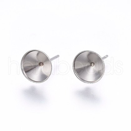 201 Stainless Steel Stud Earring Settings STAS-I095--01P-D-1