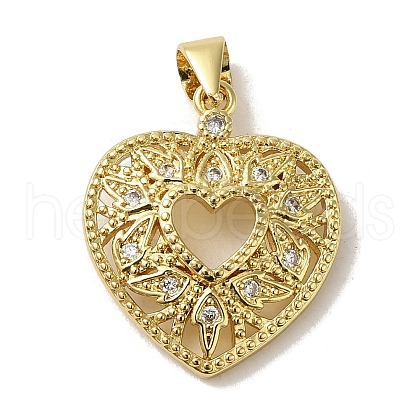 Brass Micro Pave Cubic Zirconia Pendants KK-C058-07G-1
