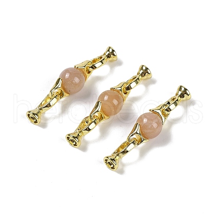 Natural Sunstone with Brass Fold Over Clasps G-G141-03G-16-1