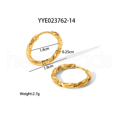 Simple and Elegant Stainless Steel Twist Hoop Earrings ZB0172-3-1