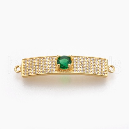 Brass Micro Pave Cubic Zirconia Links ZIRC-P076-22G-NR-1