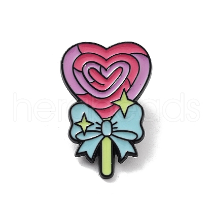 Cartoon Heart Lollipop Alloy Enamel Pin Brooch JEWB-C029-10D-1