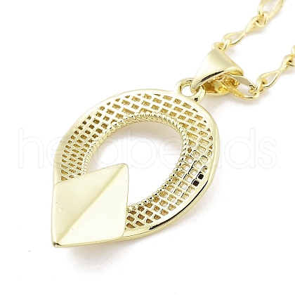 Brass Micro Pave Clear Cubic Zirconia Pendant Necklaces NJEW-B101-03G-03-1