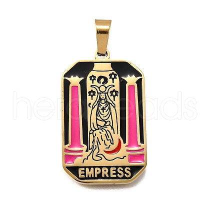 Tarot 304 Stainless Steel Enamel Pendants STAS-M119-09J-G-1