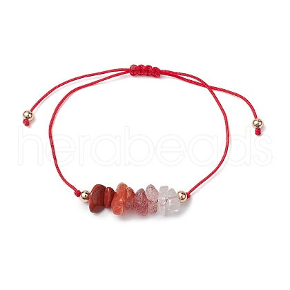 Gemstone Braided Bead Bracelet BJEW-JB11013-07-1
