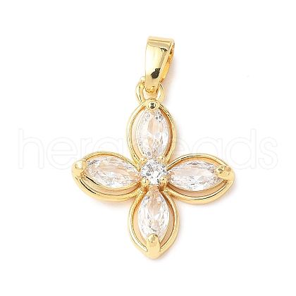 Brass Micro Pave Cubic Zirconia Pendants KK-D357-14B-G-1