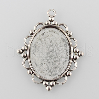 Tibetan Style Pendant Cabochon Settings X1-TIBEP-K020-28AS-1