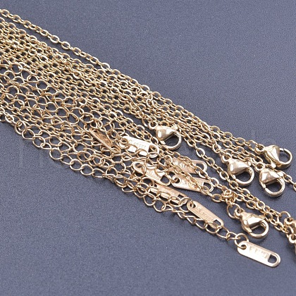 Stainless Steel Cable Chain Necklaces for DIY Jewelry Making Accessories EH9991-2-1