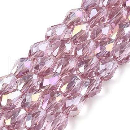 Transparent Electroplate Glass Beads Strands EGLA-N013-T4mm-B02-1