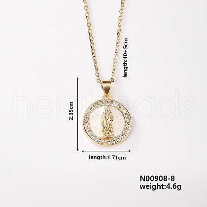 Cute Brass Micro Pave Clear Cubic Zirconia Pendant Necklaces for Women RS8490-4-1