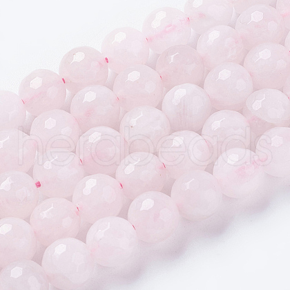Natural Rose Quartz Beads Strands X-G-G542-8mm-31-1