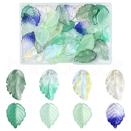 40Pcs 8 Styles Glass Pendants GLAA-YW0003-81-1