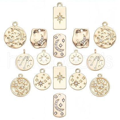 SUNNYCLUE 16Pcs 8 Styles Alloy Pendants PALLOY-SC0003-77G-1