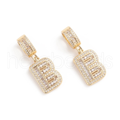 Brass Micro Pave Cubic Zirconia Pendants ZIRC-G165-13G-B-1