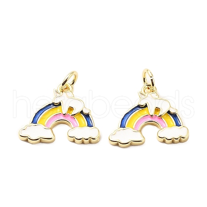 Brass Enamel Charms KK-L237-028G-03-1