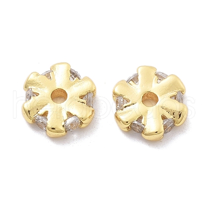 Brass Micro Pave Cubic Zirconia Beads KK-B134-38G-1