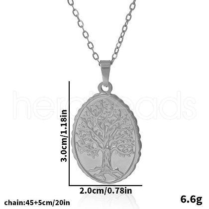Stainless Steel Tree of Life Pendant Necklaces for Women IC2942-1-1