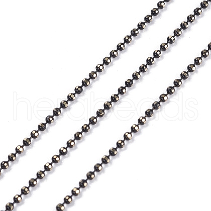 Spray Painted Brass Faceted Ball Chains CHC-K011-35G-1