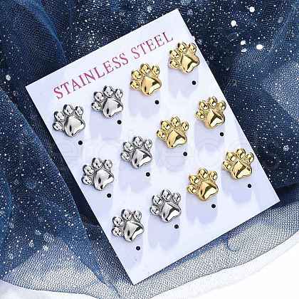 304 Stainless Steel Stud Earrings EJEW-C099-22G-1