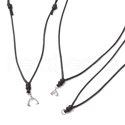 3Pcs 3 Styles Adjustable Waxed Polyester Cord Necklaces Making AJEW-JB01308-1