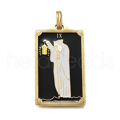 Tarot 304 Stainless Steel Enamel Pendants STAS-M119-07N-G-1