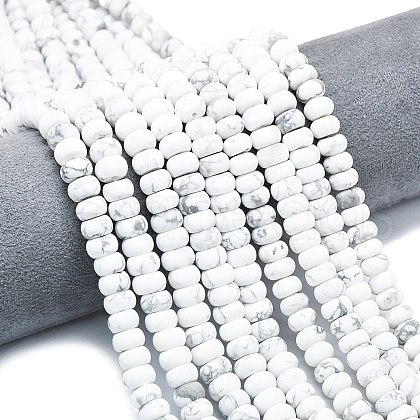 Natural Howlite Beads Strands G-P575-A32-8x5mm-1