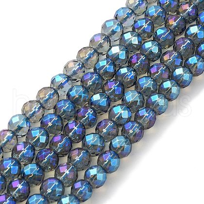 Electroplated Synthetic Quartz Crystal Beads Strands G-Z038-A02-02FR-1-1