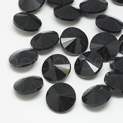 Pointed Back Glass Rhinestone Cabochons X-RGLA-T086-14mm-02-1