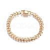 Ion Plating(IP) Brass Curb Chain Bracelet for Men Women BJEW-C024-01G-3