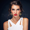 ANATTASOUL 3 Pairs 3 Colors Plastic Cross Dangle Stud Earrings EJEW-AN0004-63-4