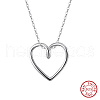 925 Sterling Silver Heart Pendant Necklaces for Women NJEW-C087-04P-2