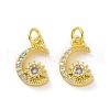 Brass Micro Pave Cubic Zirconia Charms KK-E068-VF051-2