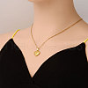 Stainless Steel Textured Heart Pendant Necklaces for Women RI7331-2-1