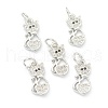 Brass Clear Cubic Zirconia Charms ZIRC-B010-04P-1