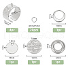 DELORIGIN DIY Flat Round Charms Cuff Ring Making Kit DIY-DR0001-22P-2