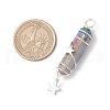 3Pcs 3 Styles Electroplated Natural Quartz Crystal Pointed Copper Wire Wrapped Pendants PALLOY-JF03767-01-2