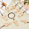 Wood Cross Pendant Decorations WOOD-WH0034-55B-4