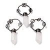 Natural Quartz Crystal Faceted Pointed Bullet Big Pendants G-A221-02B-1