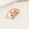 Brass Micro Pave Cubic Zirconia Finger Rings for Women JL0610-3-4