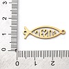 201 Stainless Steel Hollow Religion Jesus Fish Connector Charms STAS-V014-03G-3