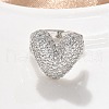 Brass Micro Pave Clear Cubic Zirconia Cuff Earrings EJEW-F359-13P-4