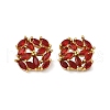 Brass Micro Pave Cubic Zirconia Stud Earrings KK-F358-02G-01-2